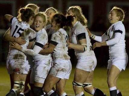 ENGLAND U20s CELEBRATE SCORING A TRY AGAINST THE ARMY